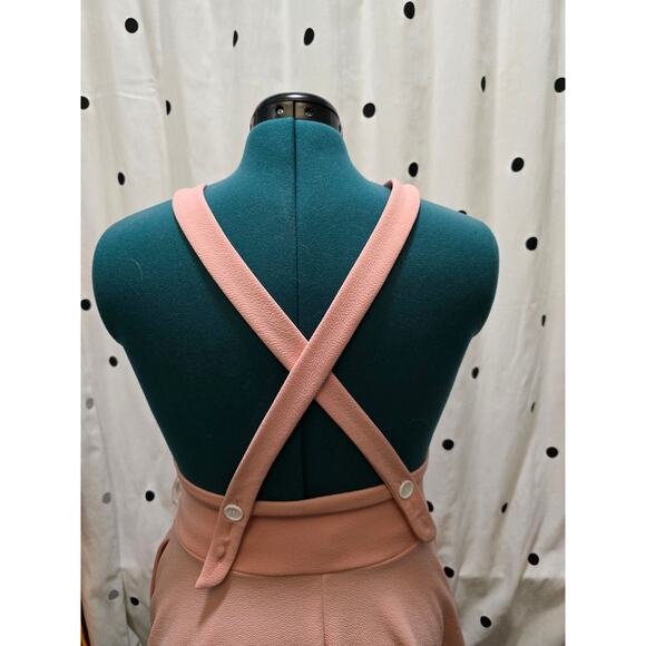 Light pink Midnight Hour Sakura mini suspender skirt lace trim corset ties M - Picture 5 of 10